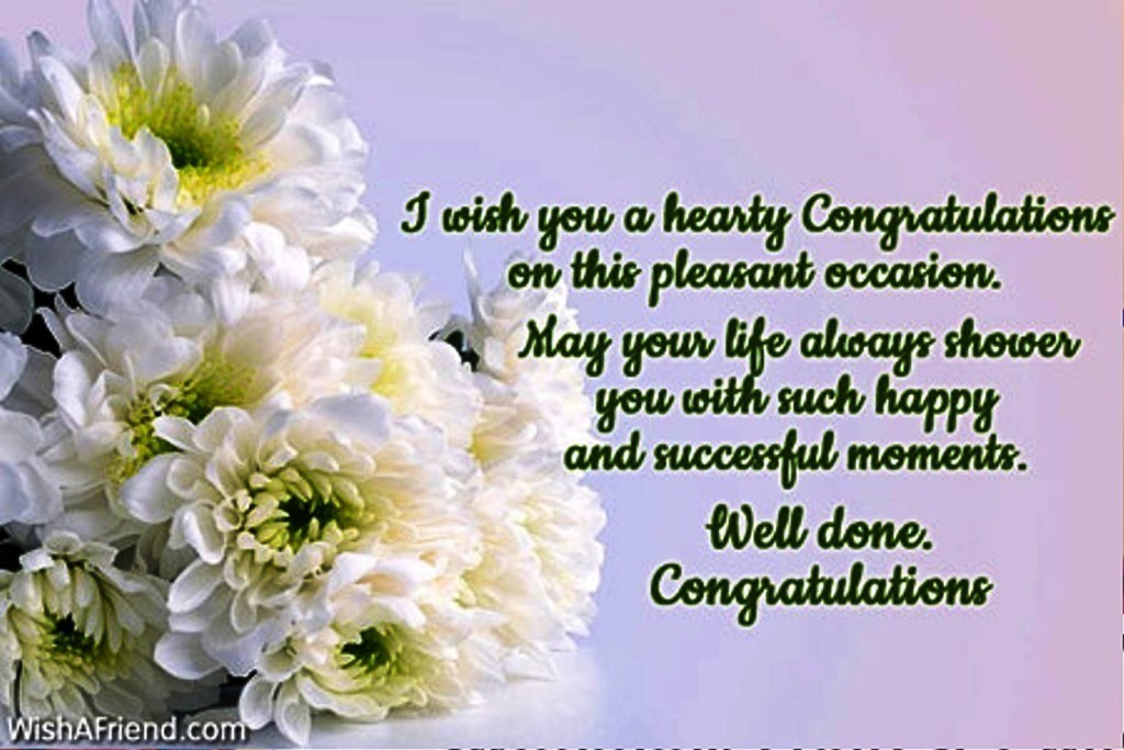 I Wish You A Hearty Congratulation On This Pleasant Occasion Wishes 