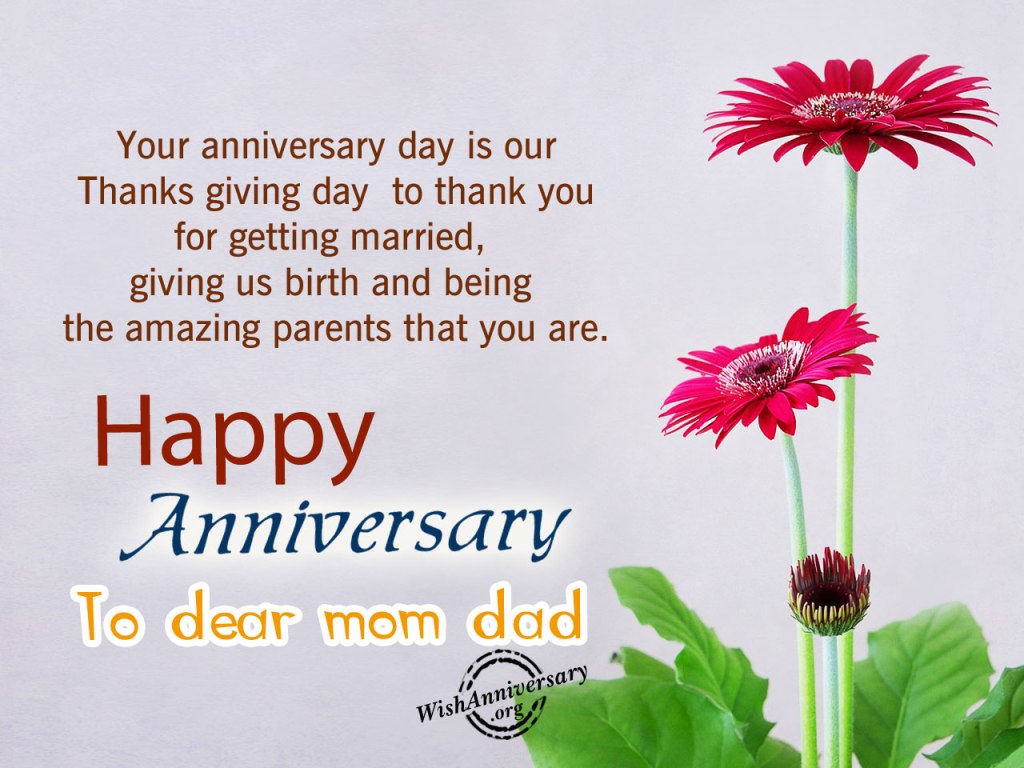 Happy Anniversary Mom And Dad Printable Cards - Printable Templates Free