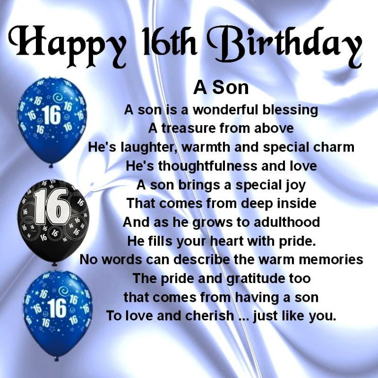 Sixteen Birthday Wishes For Son - Wishes, Greetings, Pictures – Wish Guy
