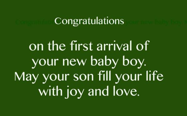 On The First Arrival Of New Baby Boy